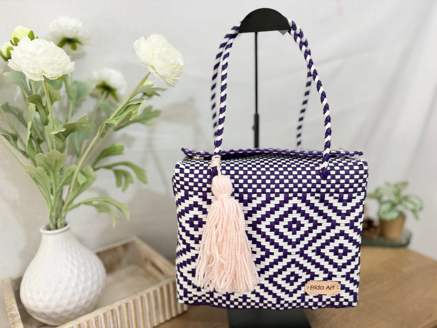 Purple and white