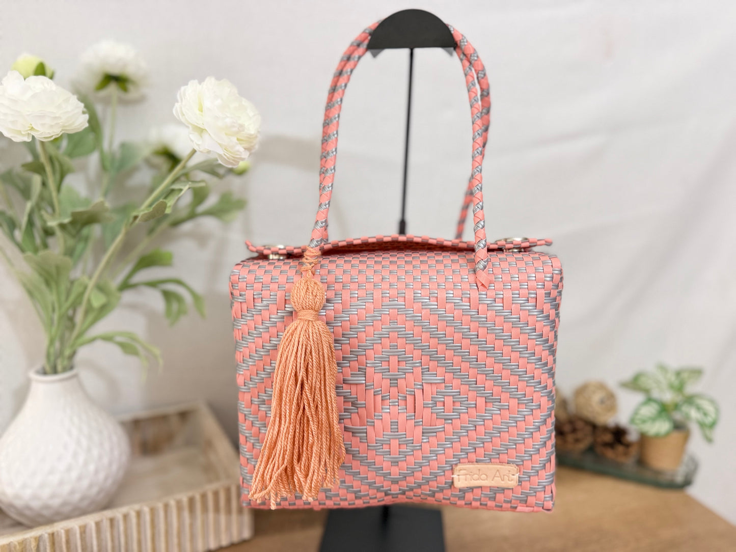 Peach & silver