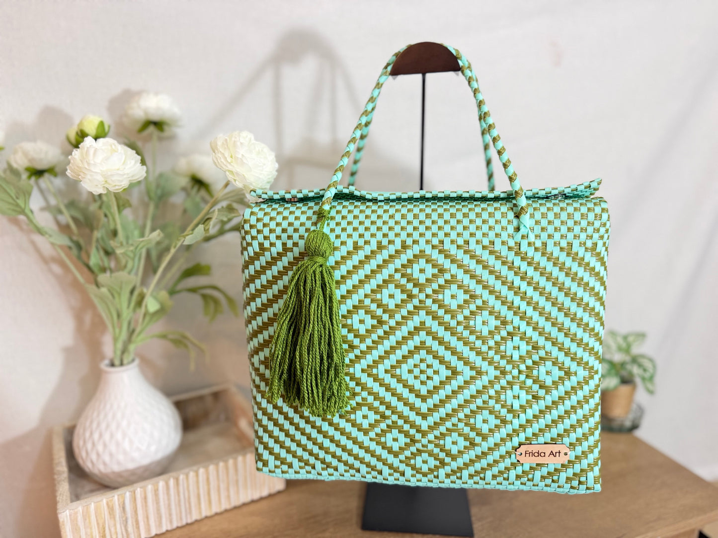 Aqua & olive green