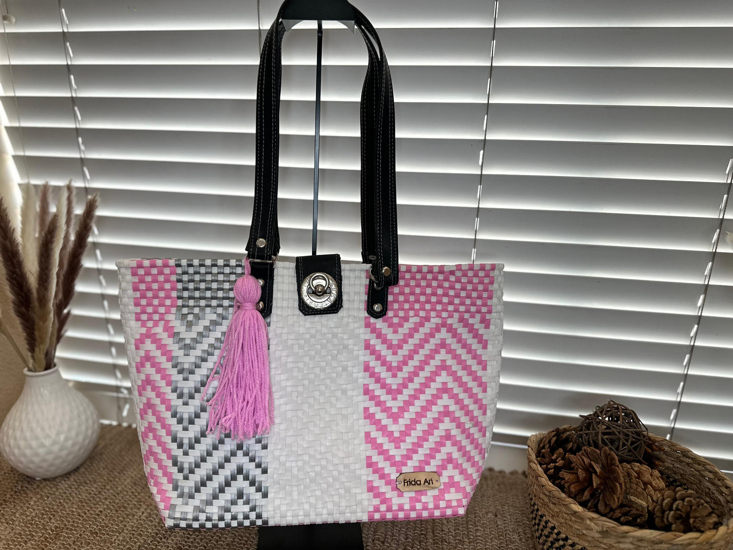 Pink, silver & White