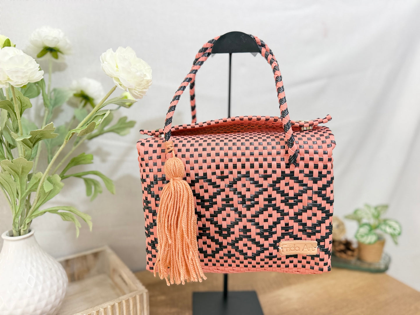 Coral & black