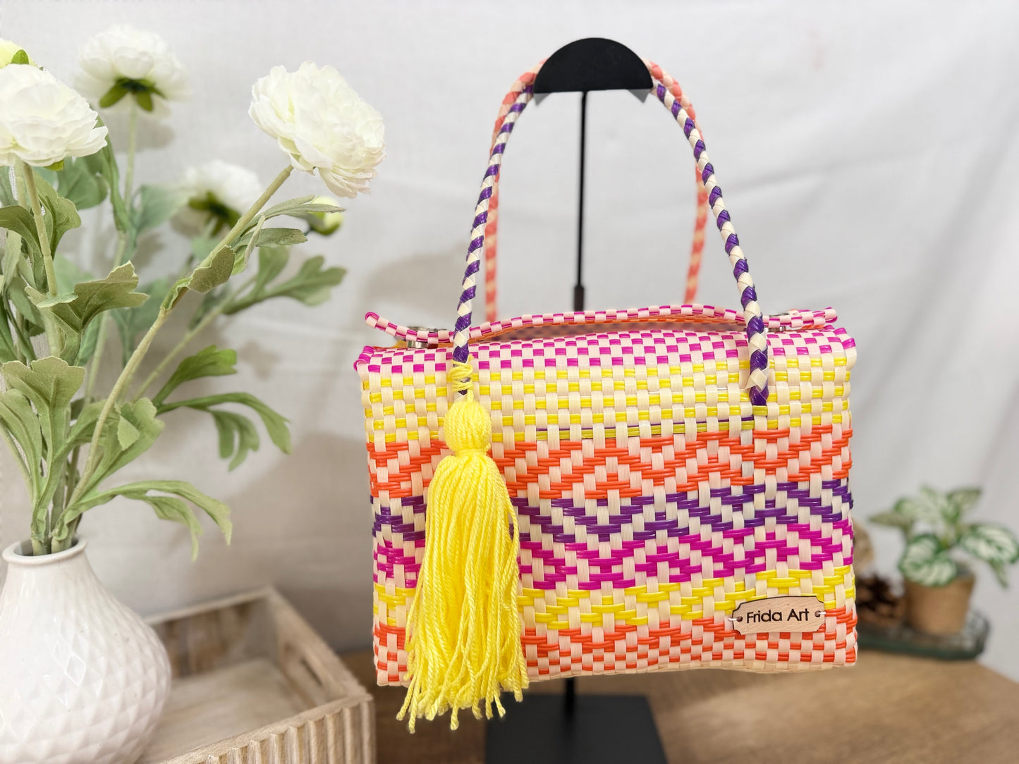 Yellow, pink , orange & purple
