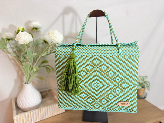 Aqua & olive green