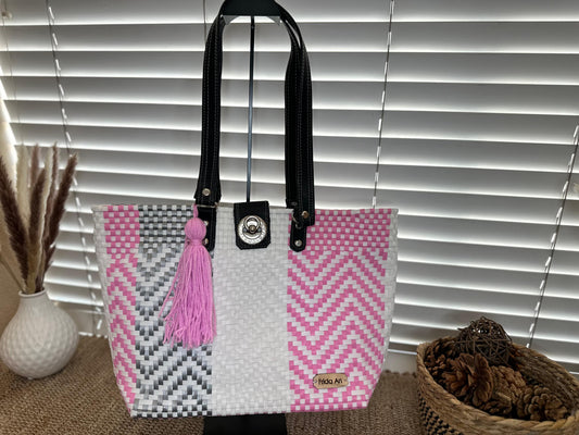 Pink, silver & White